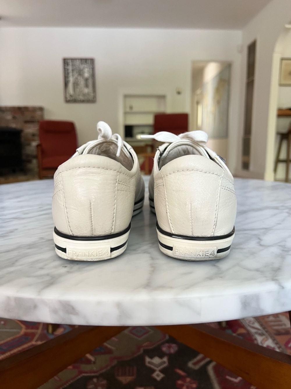 Frankie4 NAT II White Leather Comfort Sneakers Women's 8 - Picture 7 of 10